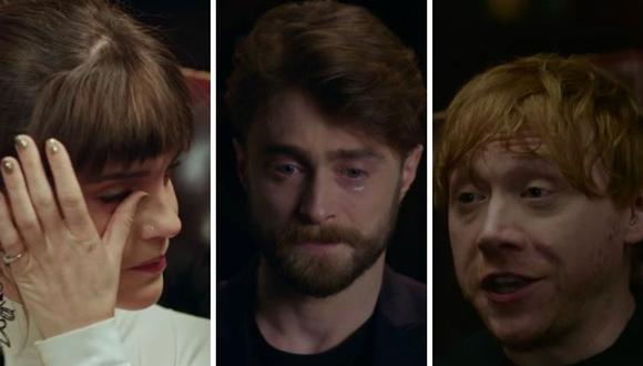 Daniel Radcliffe, Emma Watson y Rupert Grint y Tom Felton se quebraron en el especial “Harry Potter: regreso a Hogwarts”. (Foto: HBO Max)