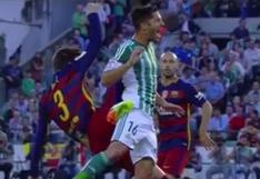Barcelona vs Betis: Piqué hizo patada de Karate Kid a Cejudo