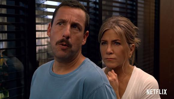 Adam Sandler y Jennifer Aniston son los protagonistas de "Murder Mystery". (Foto: Netflix)