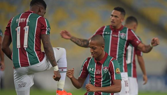Fluminense atropelló al Atlético Nacional de Colombia este jueves con una victoria 4-1 en el estadio Maracaná de Rio de Janeiro, en uno de los duelos de ida de la segunda fase de la Copa Sudamericana. (Foto: AFP)