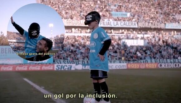 Un niño de ocho años con discapacidad visual protagonizó un emotivo momento en el estadio de Belgrano de Córdoba.(Twitter/Belgrano).