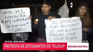 Jesús María: estudiantes de Telesup protestan frente a vivienda del jefe de la Sunedu