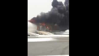 Preciso momento de la explosión del avión en Dubái [VIDEOS]