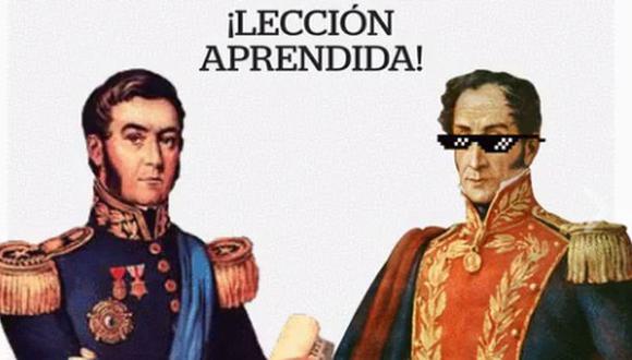 El Minedu se disculpó en redes sociales con este ameno video protagonizado por José de San Martín y Simón Bolívar. (Foto: Facebook)