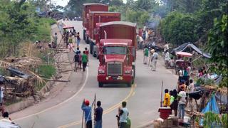 Carretera Yurimaguas - Tarapoto bloqueada por paro indefinido