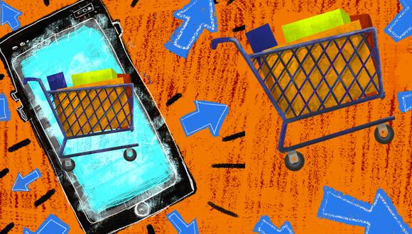 Un 80% de firmas del sector retail cuentan con un e-commerce. En el mes de junio solo 20% afirmaba tener algún tipo de canal de venta online. Ello cambió con la pandemia. (Ilustración: Giovanni Tazza/El Comercio)