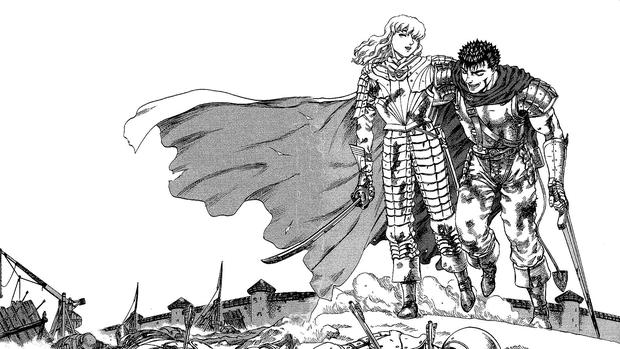 Griffith and Guts, the two protagonists of the "Berserk" saga.  (Source: Kentaro Miura/Young Animal Comics)