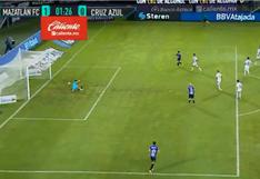 Cruz Azul vs. Mazatlán  EN VIVO: Camilo Sanvezzo anotó el 1-0 a favor del cuadro de Sinaloa al minuto de juego - VIDEO