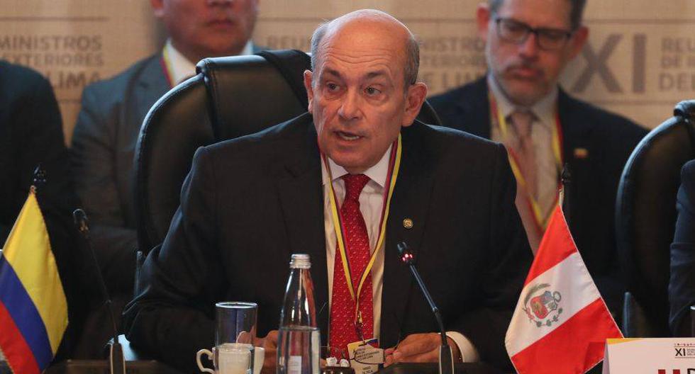 El vicecanciller peruano Hugo de Zela Martínez, durante su participación en el Grupo de Lima | EFE
