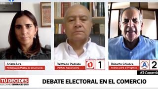 Candidatos al Congreso Wilfredo Pedraza y Roberto Chiabra debatieron en El Comercio