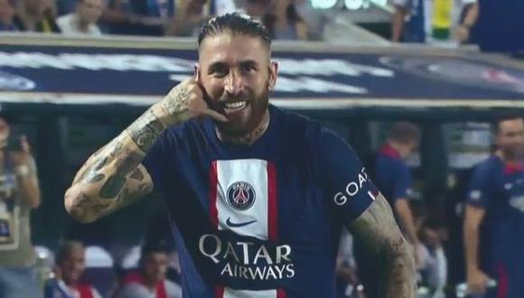 Gol de Sergio Ramos para el 3-0 de PSG vs. Nantes. (Captura: ESPN)