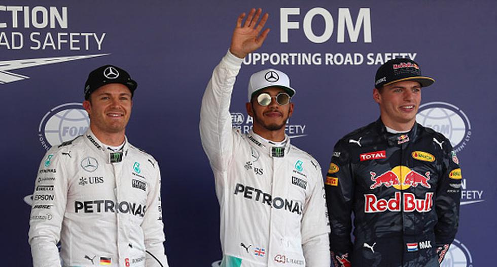 Lewis Hamilton, Nico Rosberg y Max Verstappen son los tres primeros clasificados tras la prueba de clasificación. (Foto: F1)