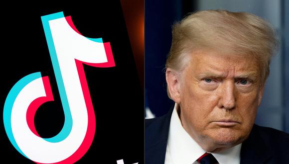 Después de semanas de rumores y presiones, el presidente Donald Trump anunció el viernes que iba a prohibir la actividad de TikTok en Estados Unidos. (Fotos: Lionel BONAVENTURE y JIM WATSON / AFP).