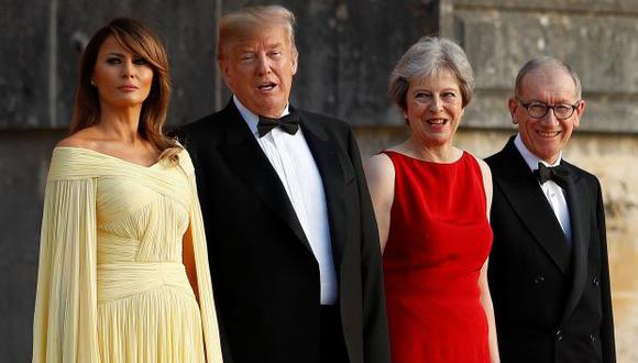Theresa May, su esposo Philip, Donad Trump y su esposa Melania. (Foto: Reuters)