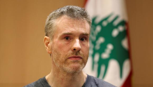 El ciudadano canadiense, Kristian Lee Baxter, que estaba detenido en Siria, observa durante una conferencia de prensa, después de ser liberado, en Beirut, Líbano, el 9 de agosto de 2019. (Foto: REUTERS / Mohamed Azakir).