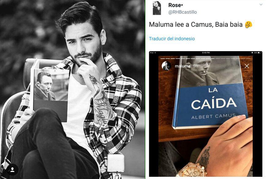 El colombiano Maluma, fiel lector de Albert Camus.