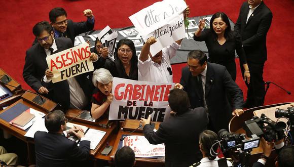 Congresista de Perú Libre reclamaron ante Alberto Otárola por muertes en protestas. (Foto: GEC)