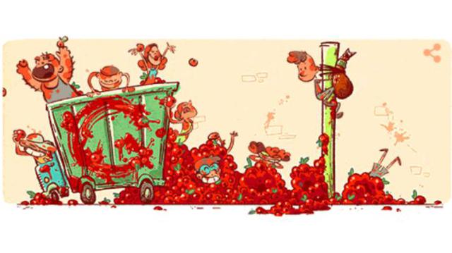 Google participa en la Tomatina con nuevo 'doodle' - 1