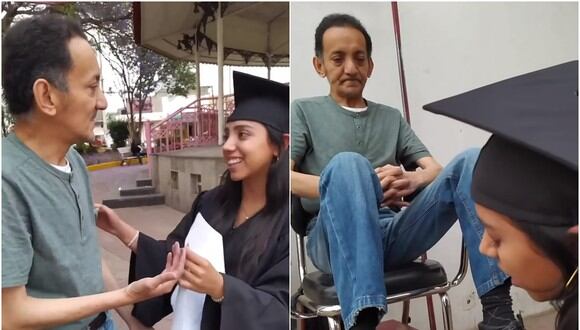 El conmovedor homenaje de una joven graduada a su padre que lustra zapatos. (Foto: Platano / Facebook)