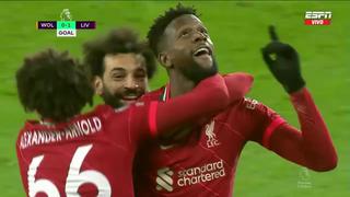 Liverpool vs. Wolverhampton: Origi salvó a los ‘Reds’ en el último minuto y anotó el 1-0 a pase de Salah | VIDEO