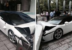 Empleado de hotel estrelló un Lamborghini en la India [VIDEO]