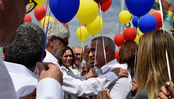German Umaña, ministro de Comercio de Colombia, y Freddy Bernal, gobernador del estado Táchira, acudieron al evento de apertura del Puente Internacional Atanasio Girardot.