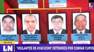 Capturan a cinco integrantes de la banda ‘Los vigilantes de Ayacucho’ dedicados a cobrar cupos en Mesa Redonda | VIDEO 