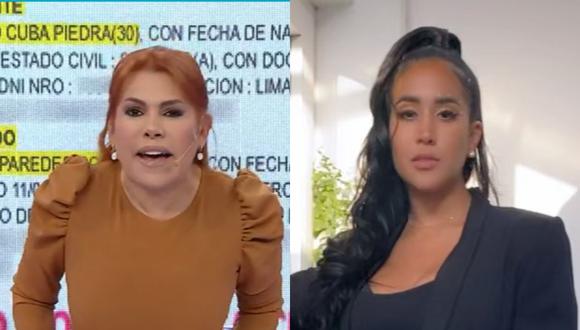 Magaly Medina revela que sí escuchó el audio donde supuestamente Melissa Paredes intenta chantajear a Rodrigo Cuba. (Foto: Captura ATV/@melissapareds).
