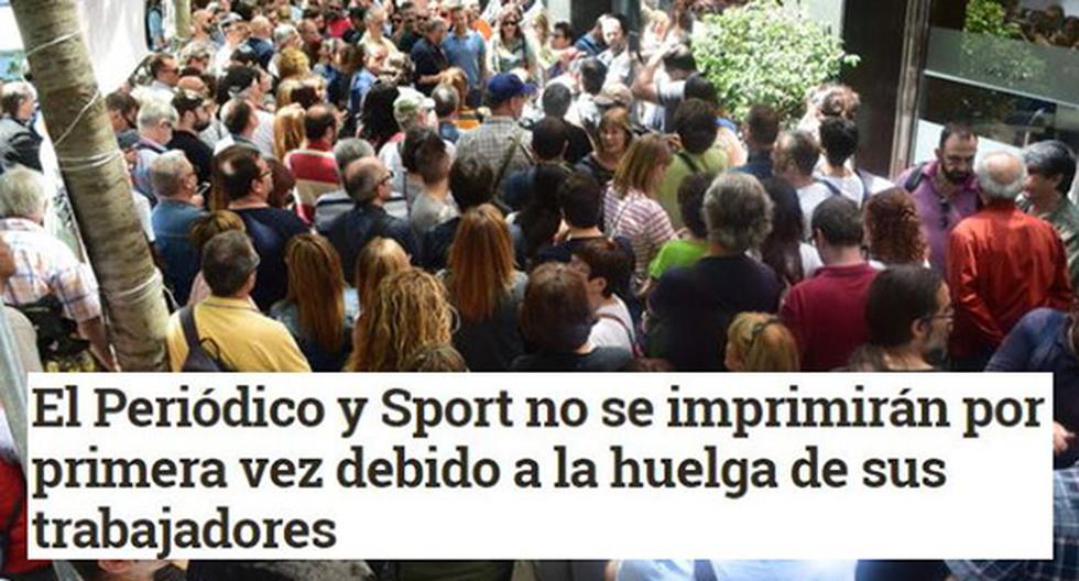 Periodistas de Sport y El Periódico en huelga. (Foto: Twitter Comité Sport)