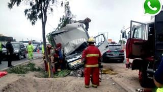 Panamericana Sur: Al menos dos heridos dejó despiste de camión