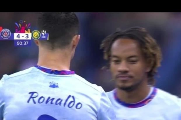 André Carrillo y Cristiano Ronaldo no pudieron coincidir. Una pena. Foto: Captura.