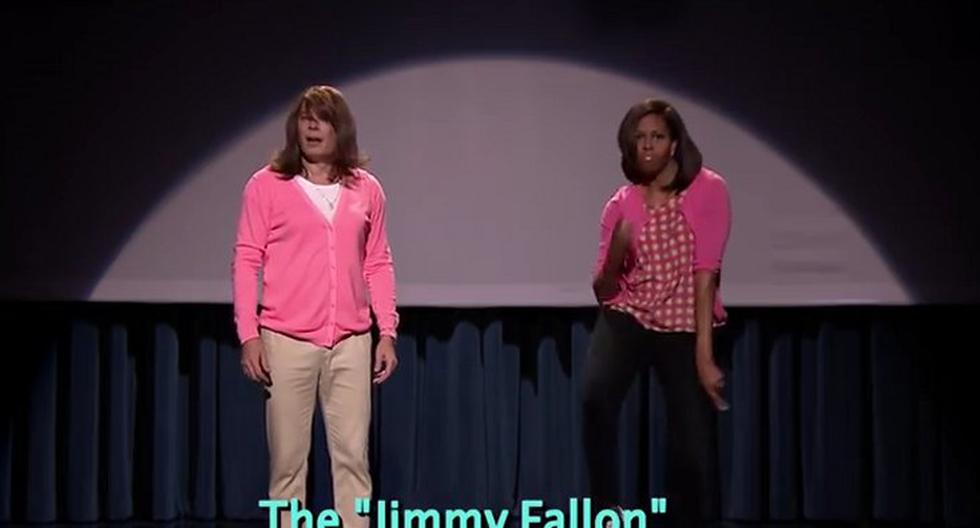 Jimmy Fallon y Michelle Obama en divertido baile. (Foto: Captura de YouTube)