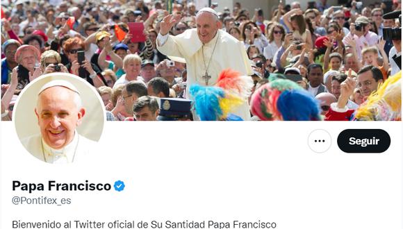 El Twitter oficial del papa Francisco cumple 10 años con más de 53 millones de seguidores. (Foto: Captura de pantalla)