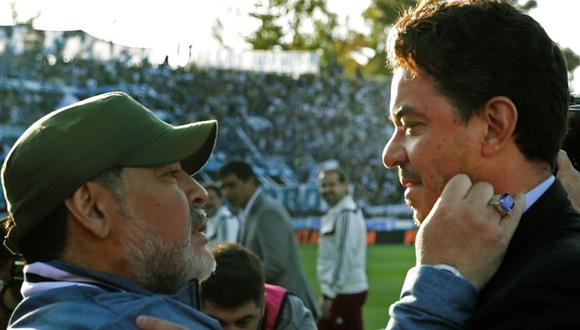 Marcelo Gallardo se refirió al momento que vive Diego Armando Maradona y le mandó un mensajes a los seguidores del 'Pelusa'. (Foto: AFP)
