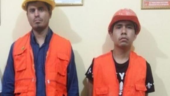 Los sujetos fueron identificados como Renzo García Amesquita (32) y José Ramírez Flores (18). (Foto: cortesía PNP)