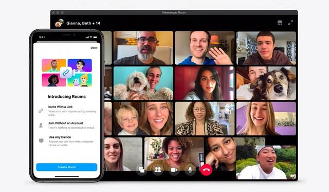 Aprende cómo hacer una videollamada por Messenger Rooms, de Facebook, tanto en tu PC como en tu celular. (Foto: Facebook)