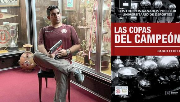 Joven autor Pablo Fedeli y su primer libro, Las Copas del Campeón. FOTOS: Difusión.