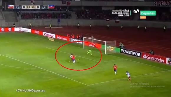 Frantzdy Pierrot anotó el 1-0 en el Chile vs. Haití en el marco de una nueva jornada FIFA. El encuentro se dio en La Serena (Foto:captura de pantalla)