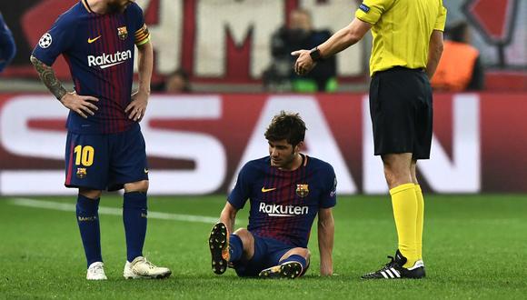 Otro problema se presentó en Barcelona. Dos de sus futbolistas de primer nivel se lesionaron durante el último partido de la Champions League. (Foto: AFP)