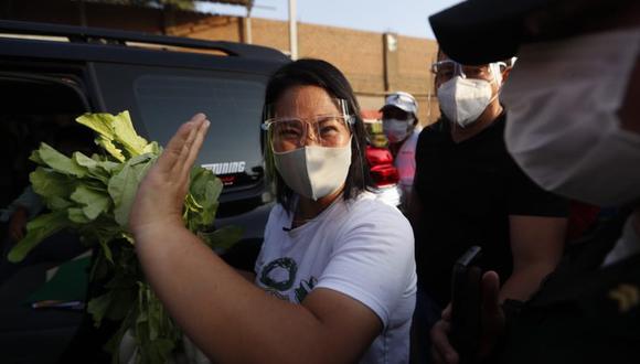 Keiko Fujimori dijo que el candidato presidencial de Perú Libre, Pedro Castillo “parece ser un representante de Evo Morales” y aseveró que los peruanos “no vamos a aceptar este tipo de injerencias de ningún otro mandatario”. (Foto: Hugo Perez / @photo.gec)