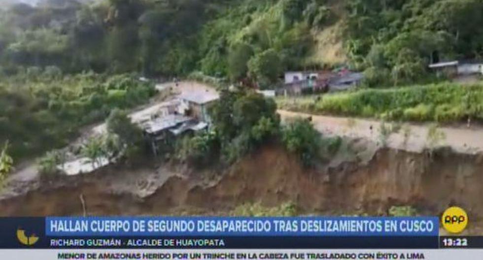 Hallan cuerpo de segundo desaparecido tras deslizamientos en Cusco. (Foto: RPP Noticias)
