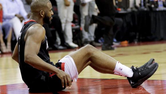 Houston Rockets tendrá la sensible baja por lesión de Chris Paul para el sexto duelo de las finales de Conferencia Oeste ante Golden State Warriors. (Foto: AP)