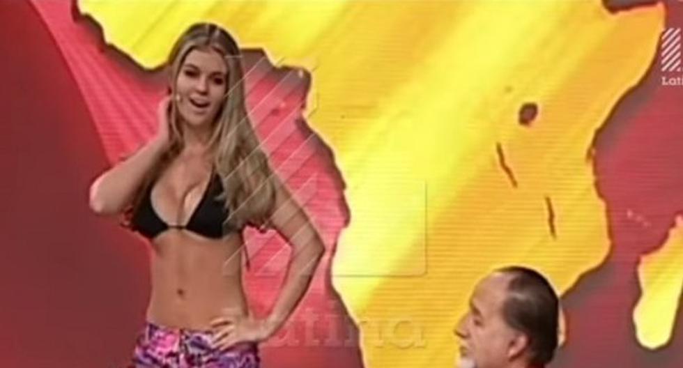 Brunella Horna protagonizó striptease a parlamentario Martín Belaúnde Moreyra. (Foto: Captura Latina)