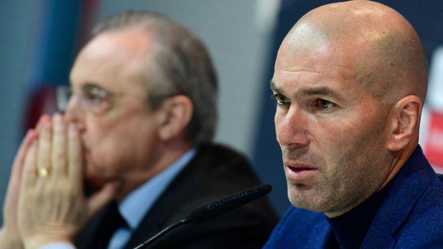 Florentino Pérez y Zinedine Zidane se juntaron en una reunión en Montreal durante la pretemporada del Real Madrid. Ambos habrían tenido diferencias cuando se tocaron los temas de Pogba, Rodríguez y Bale (Foto: EFE)