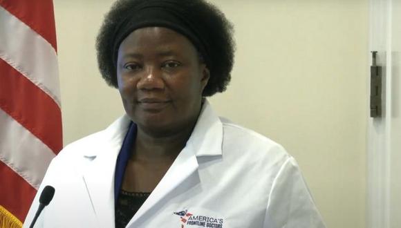 Stella Immanuel nació en 1965, recibió su título de médica en la Universidad de Calabar en Nigeria y tiene una licencia válida para ejercer la medicina, según el sitio web de la Junta Médica de Texas. (YOUTUBE/AGF).