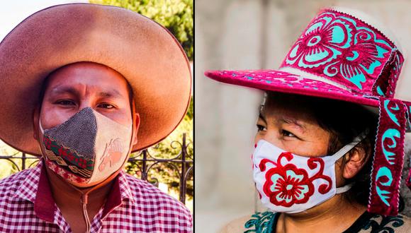 Los esposos artesanos Kati Samata y Rodolfo Huachaca desde hace nueve años se dedican a la elaboración de sombreros chumbivilcanos, por la pandemia decidieron reinventarse y confeccionar mascarillas con motivos típicos de su tierra natal. (Foto: Artesanía Chumbivilcana)