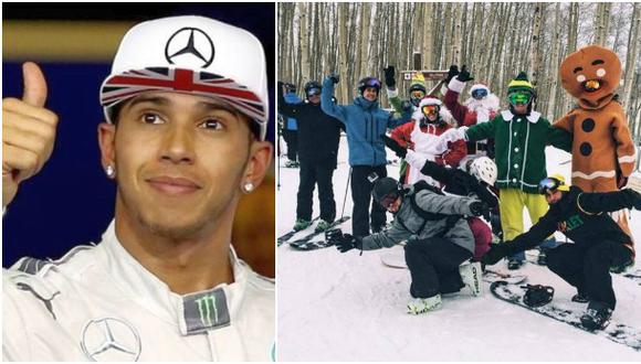 Facebook: Lewis Hamilton envía saludo desde pista de snowboard