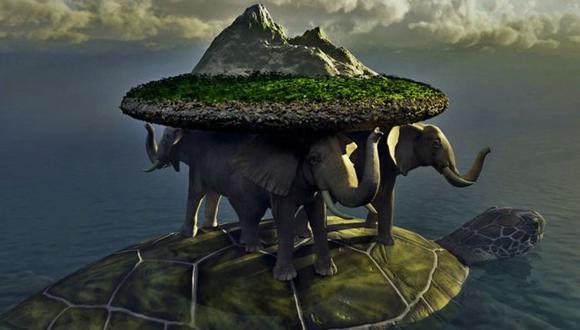En las mitologías china, hindú y de algunos pueblos indígenas de América, una tortuga -a veces con elefantes encima y todo rodeado por una gran serpiente- carga al mundo. (Foto: GETTY)