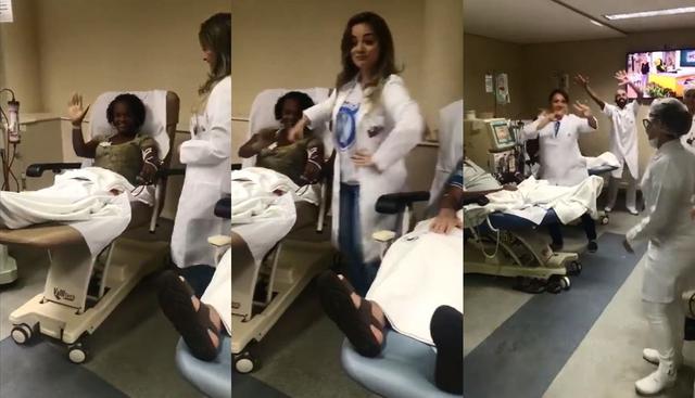 En Facebook fue colgado el video de las enfermeras de un hospital Brasil tratando de animar a sus pacientes con un pegajoso baile dentro de la sala de diálisis. El clip se hizo viral entre los usuarios de las redes sociales. (Foto: Captura)