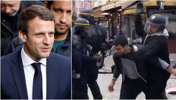 Un video muestra a uno de los jefes de seguridad del presidente de Francia, Emmanuel Macron, pegando a un estudiante durante una manifestación en mayo en París. (Foto: Reuters / Captura)